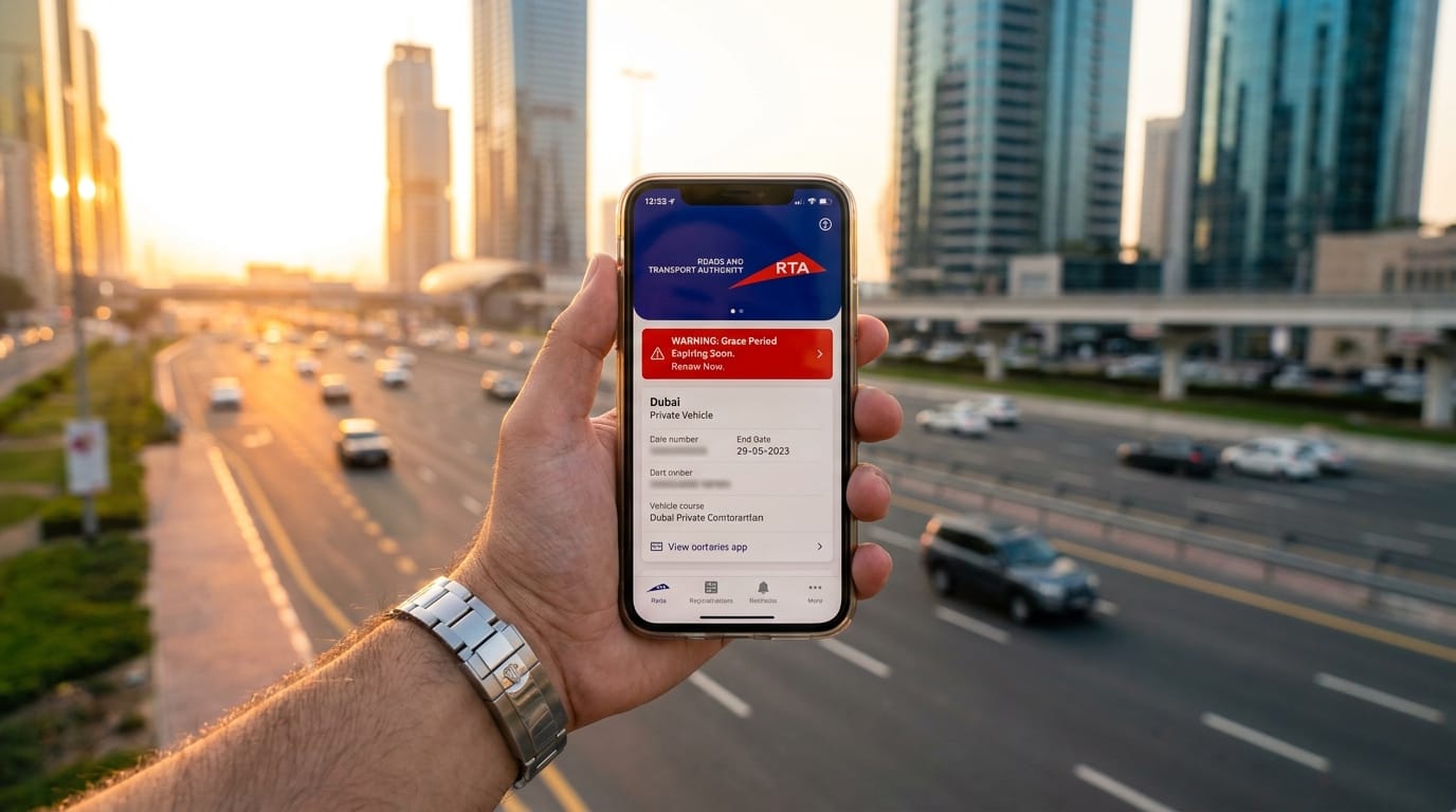 Dubai car registration renewal grace period
