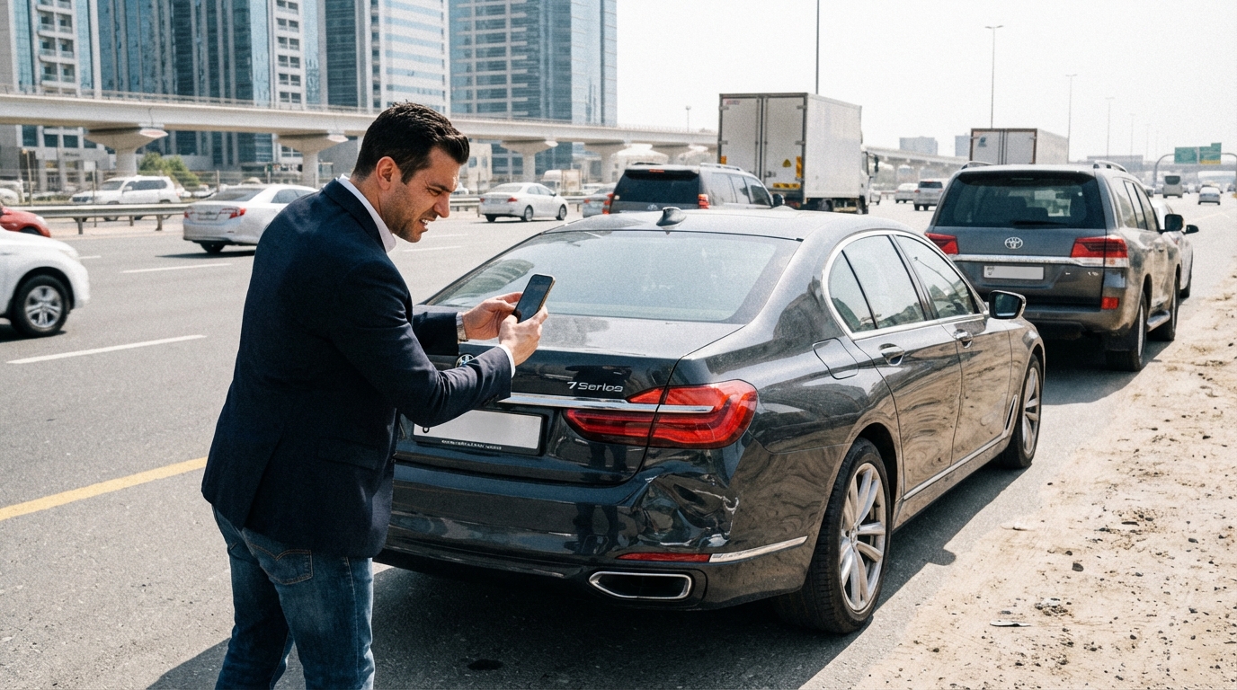 how to report a car accident in Dubai