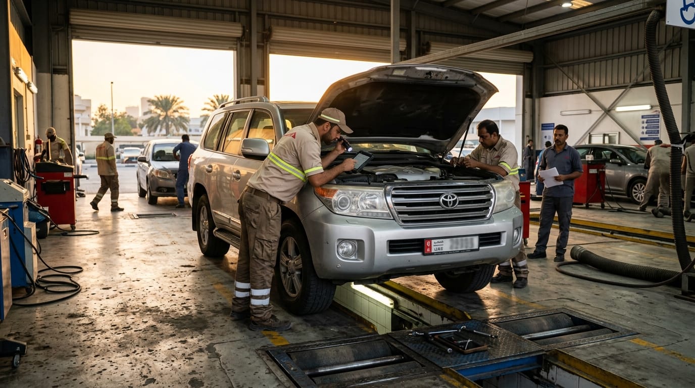 RTA vehicle testing for a commercial business car in Dubai