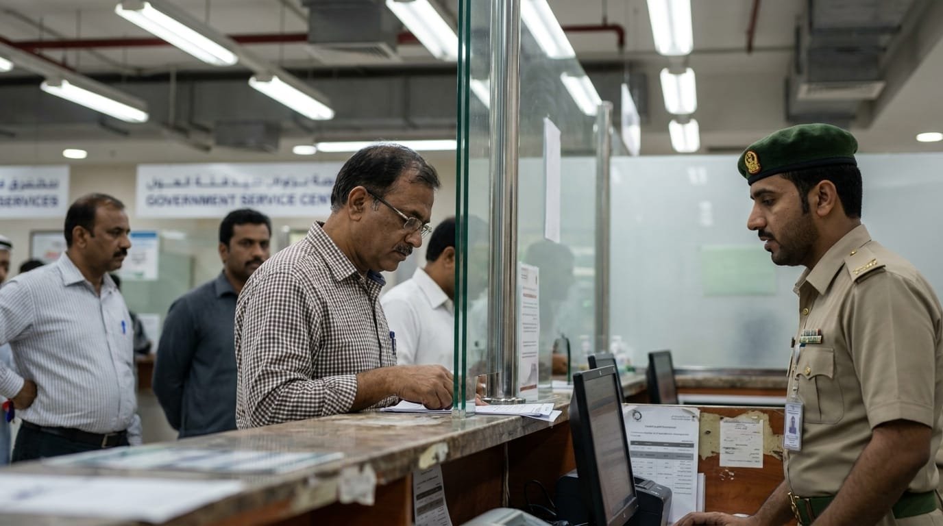 RTA vehicle ownership transfer service counter at Deira service centre Dubai
