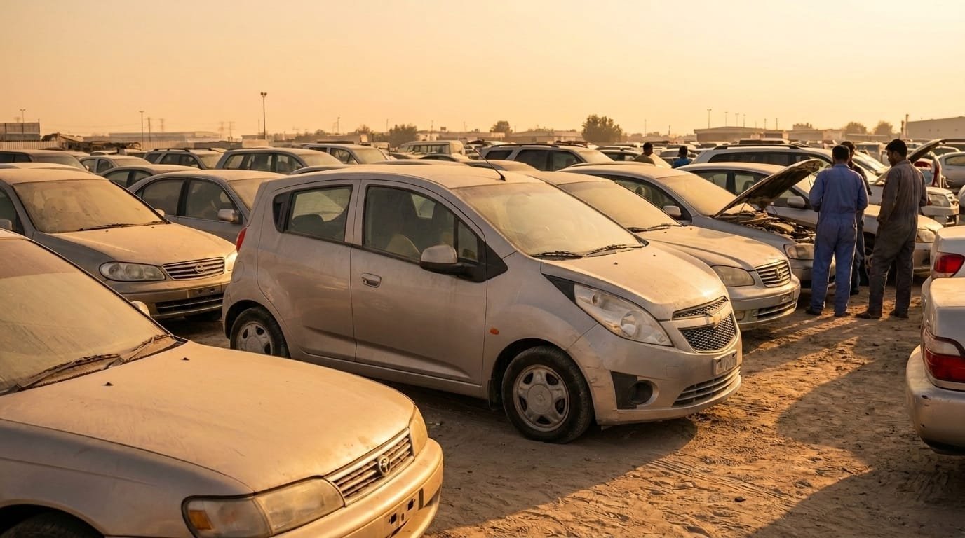 used Chevrolet Spark on a UAE car market lot