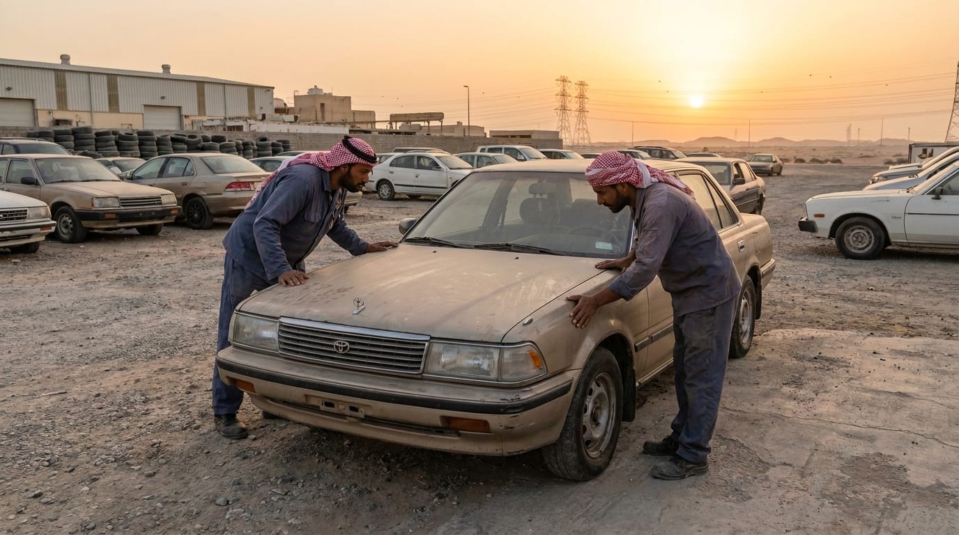 Used car private seller meeting at Dubizzle listing car park Dubai Sharjah border area