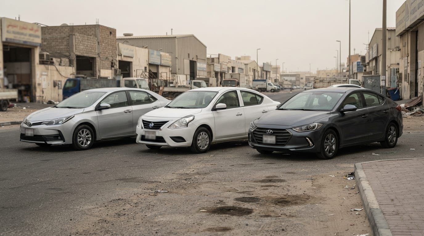 best used cars under 30000 UAE lineup parked in Al Quoz Dubai