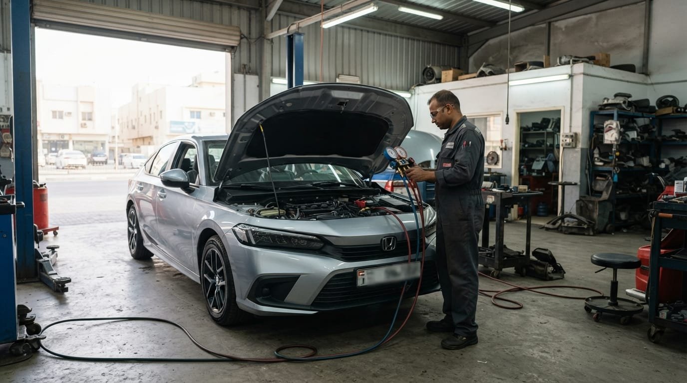 Honda Civic AC compressor inspection Dubai