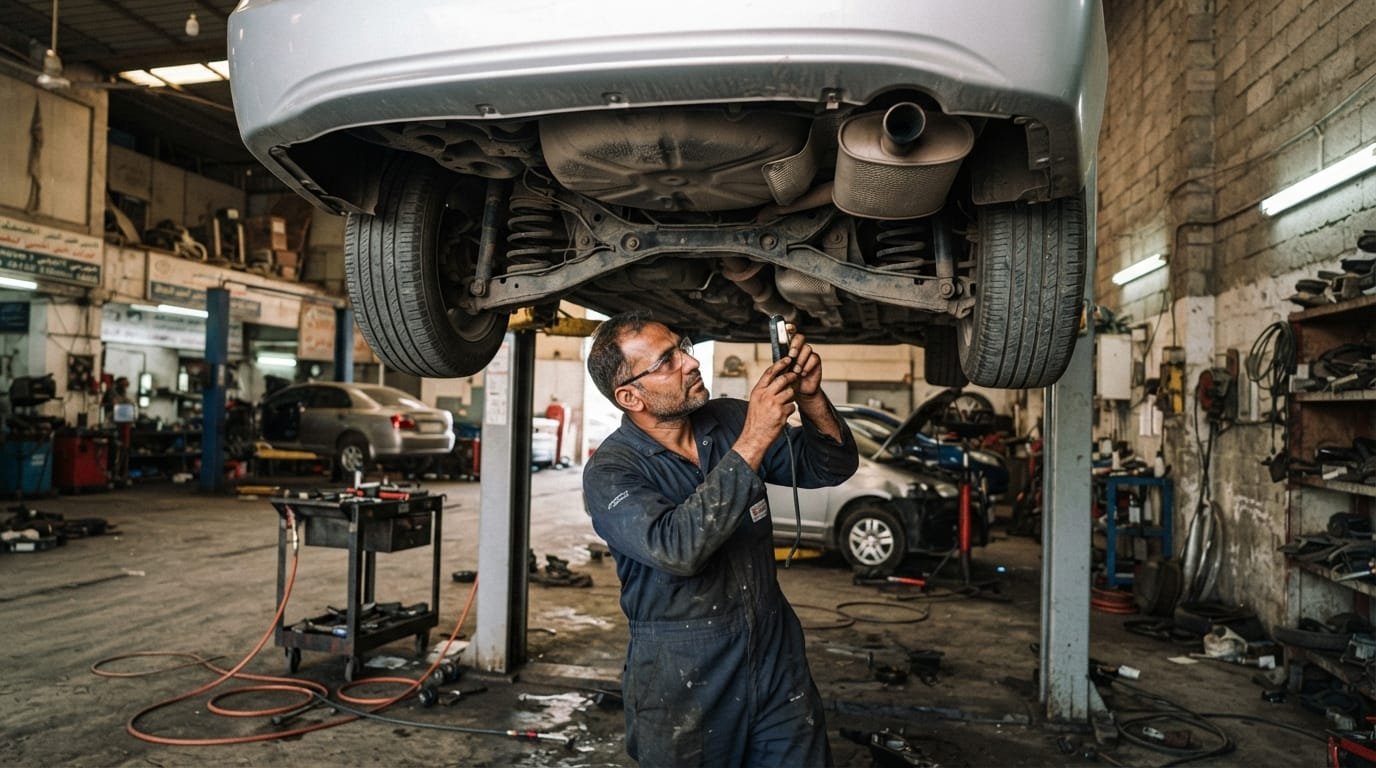 independent mechanic inspecting used Honda Civic Dubai