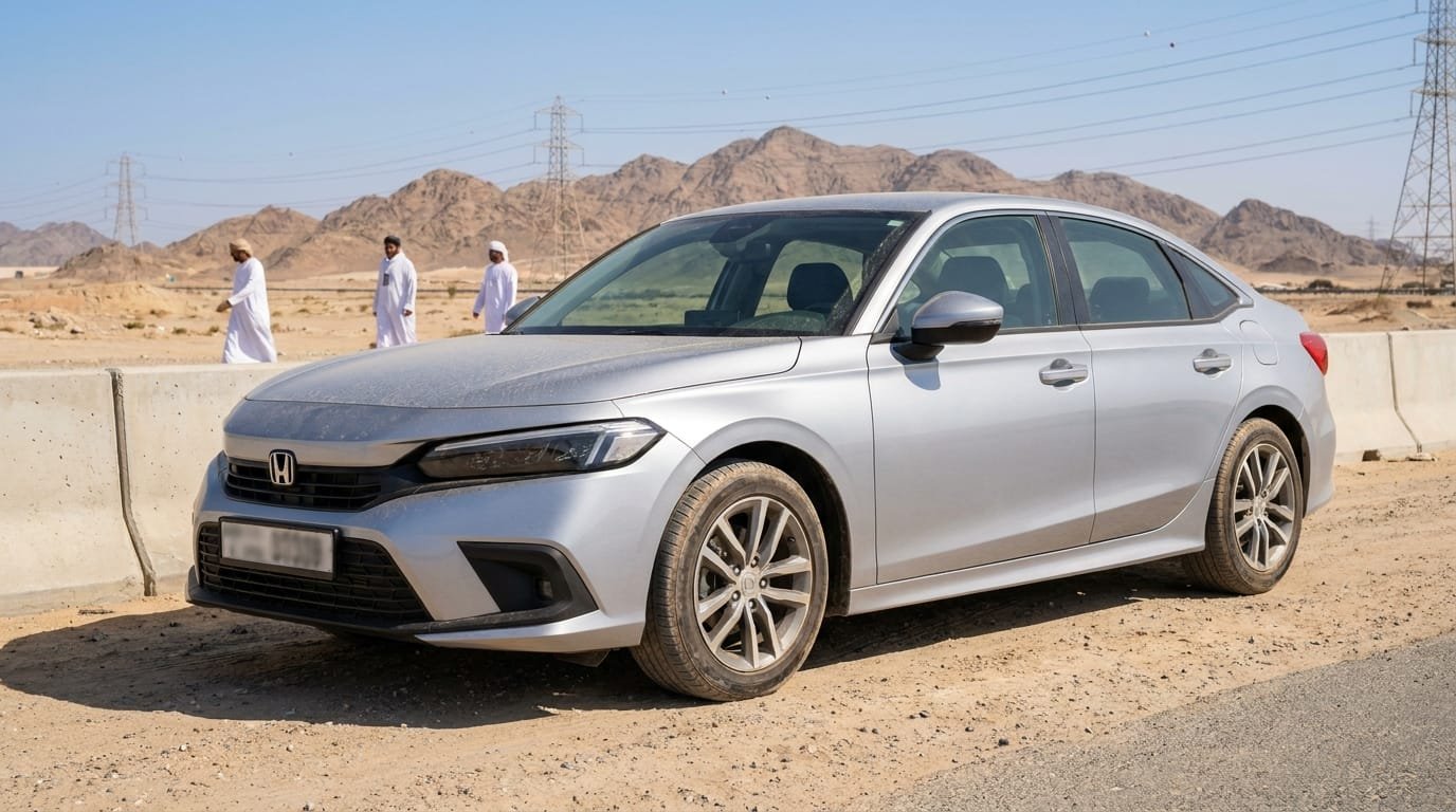 Honda Civic resale value UAE — GCC-spec sedan parked in Dubai