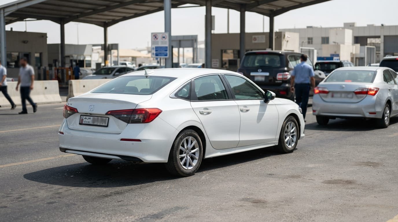 Used Honda Civic parked at UAE inspection centre