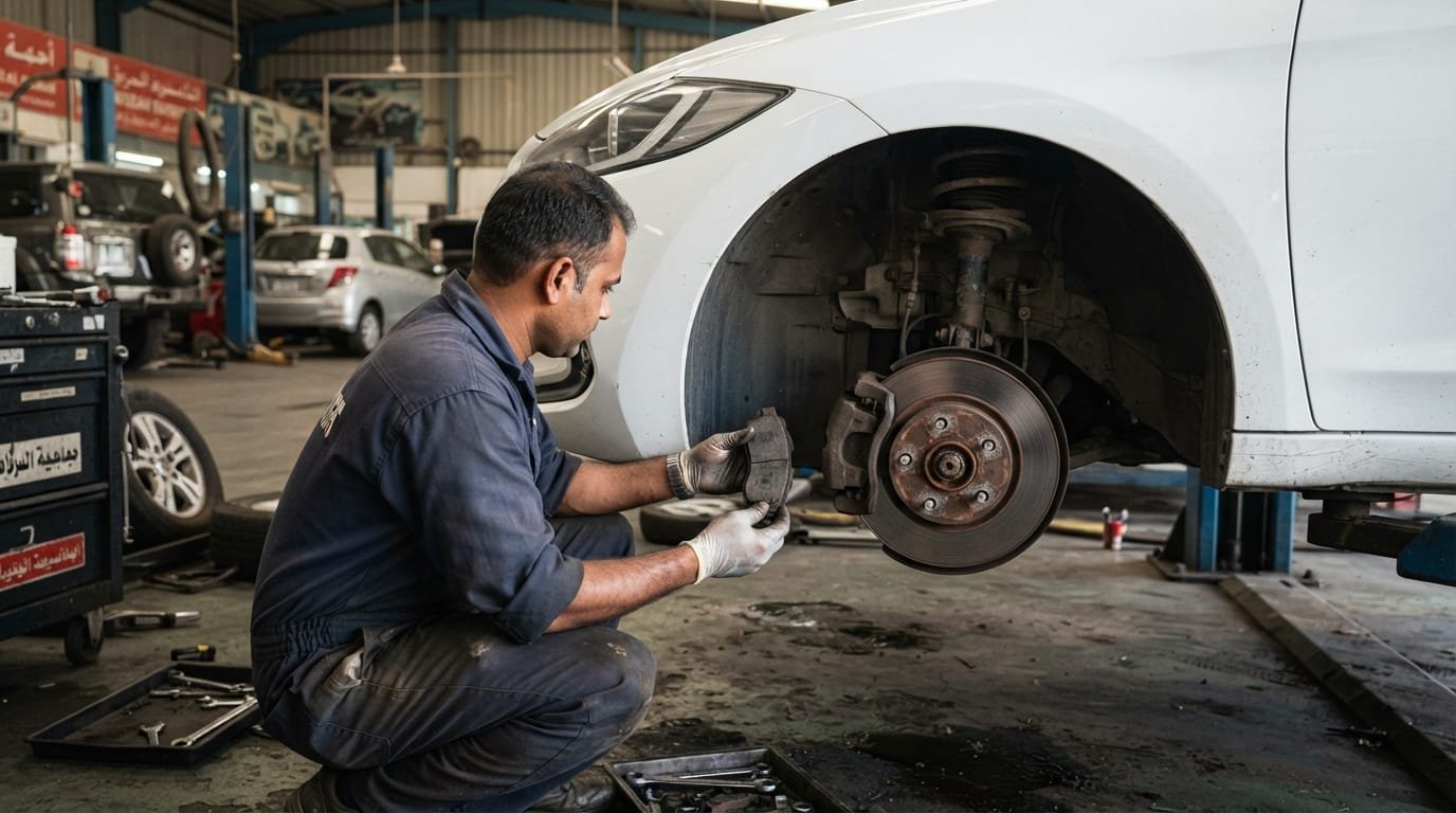 Hyundai Elantra brake pad replacement Dubai independent garage