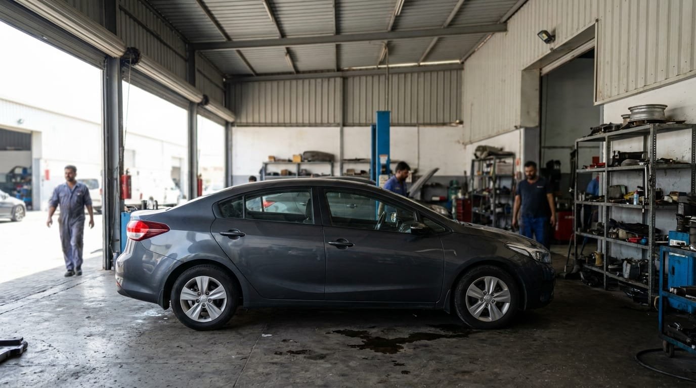 Kia Cerato AC and cooling system check at a Dubai garage