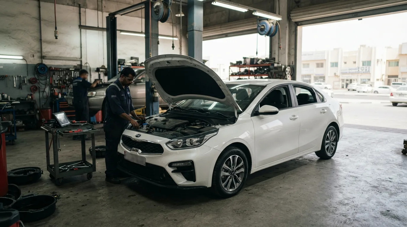 kia cerato maintenance cost uae inspection at Dubai workshop