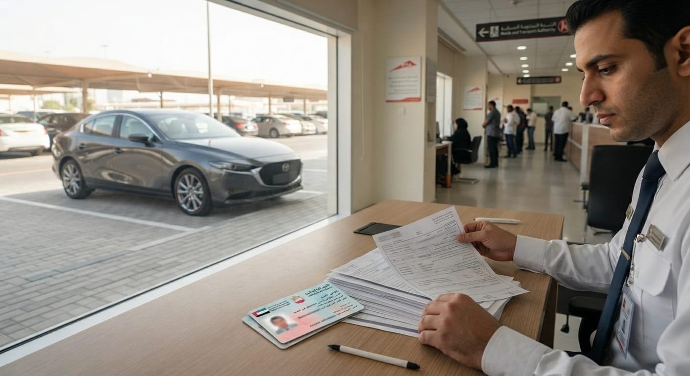 Mazda 3 documents check RTA typing centre Dubai