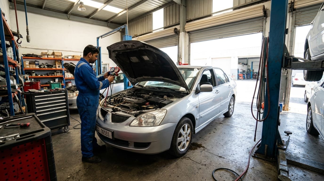 Mitsubishi Lancer AC compressor repair Dubai