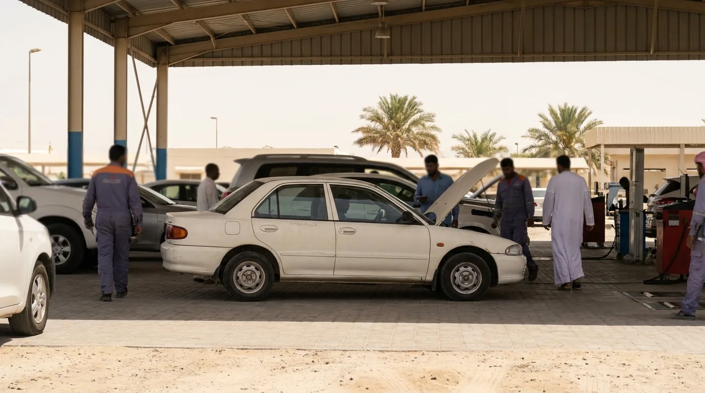 Mitsubishi Lancer registration process at UAE vehicle testing centre
