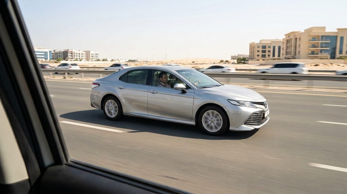 Used Toyota Camry sedan on UAE road