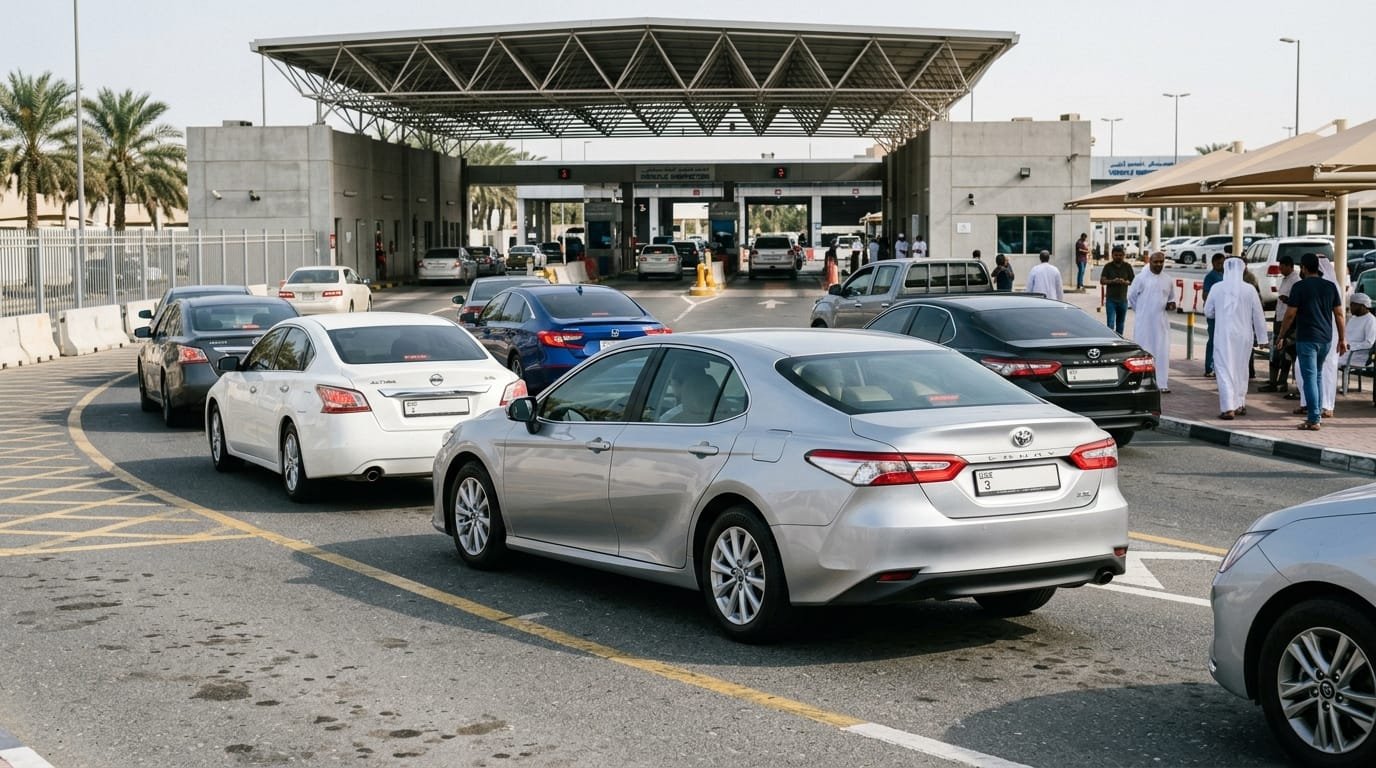 Toyota Camry parked at UAE vehicle inspection centre
