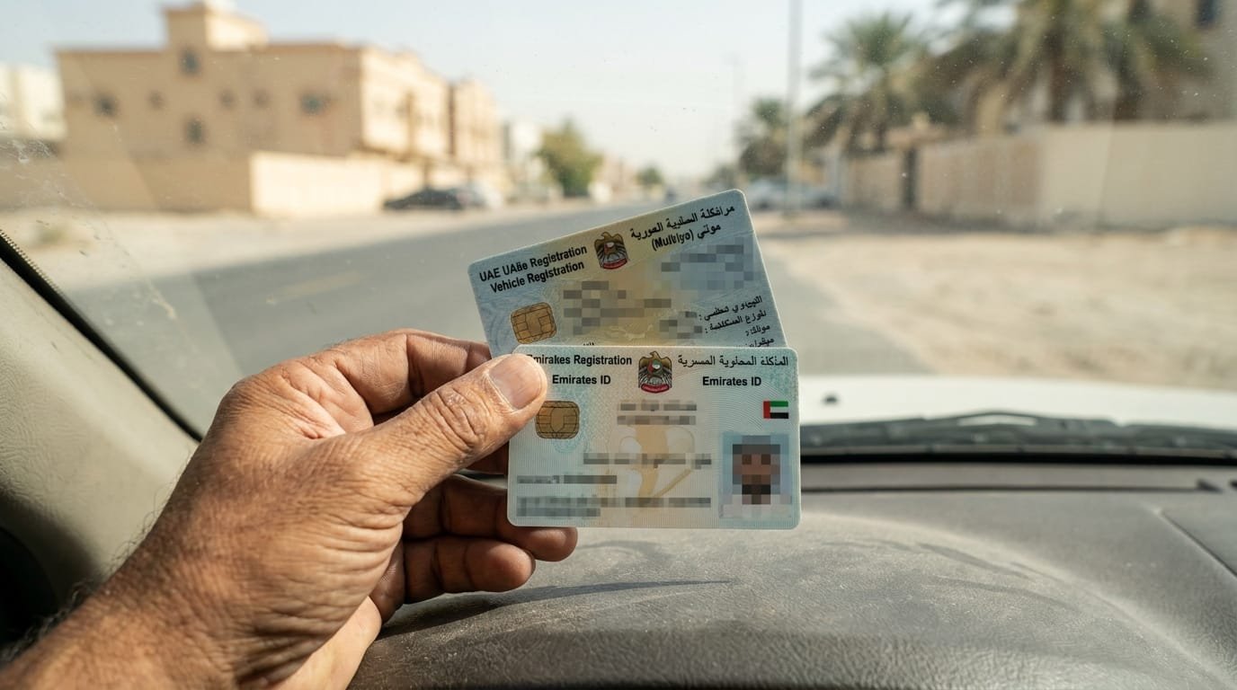 used car registration guide uae documents checklist mulkiya Emirates ID