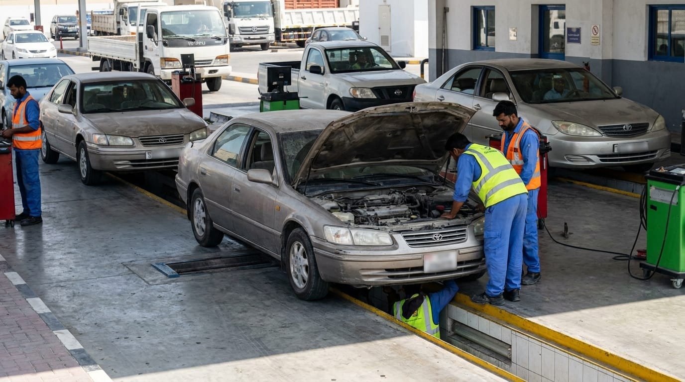 UAE car inspection Tasjeel testing centre technical inspection 2026