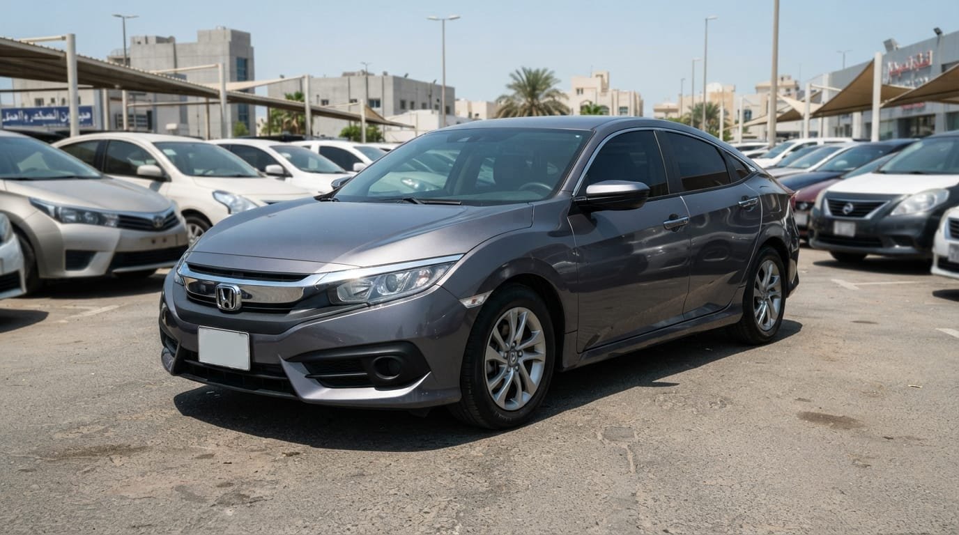 used Honda Civic parked Sharjah Dubai commuter