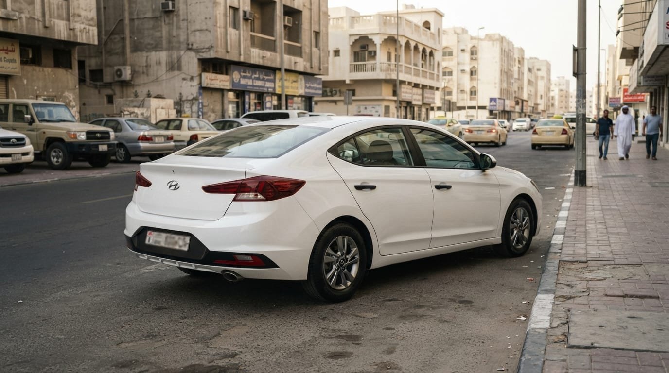 used hyundai elantra 2021 uae white sedan sharjah