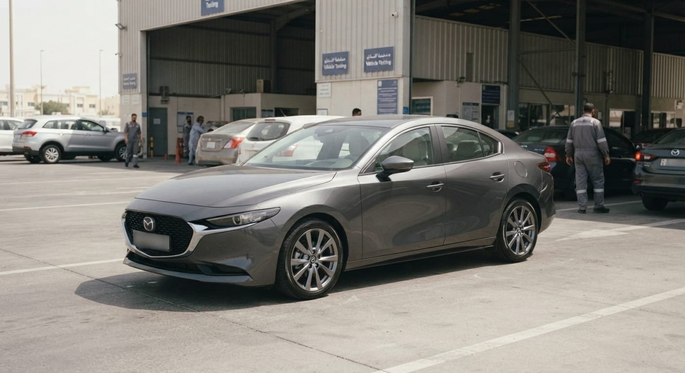 is used mazda 3 reliable uae — used Mazda 3 sedan at a UAE vehicle inspection centre