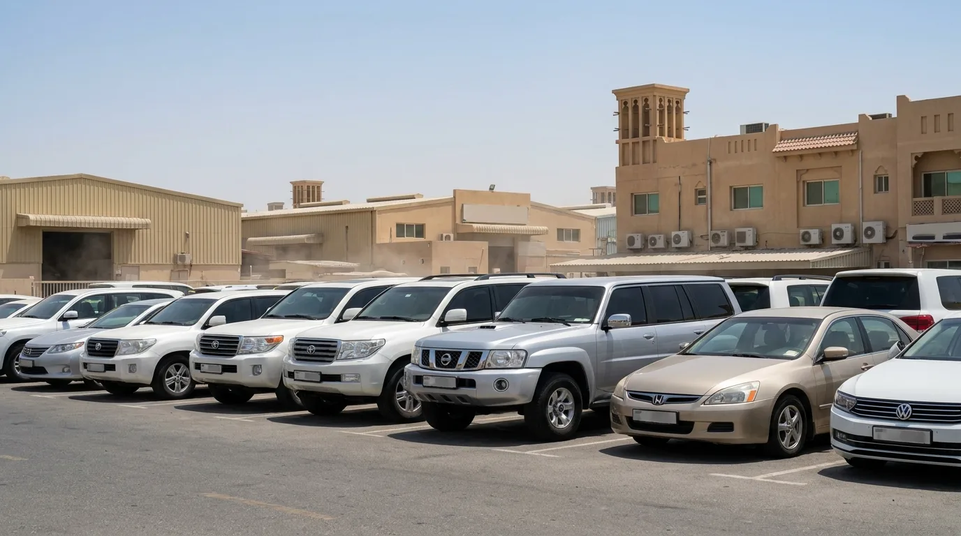 best month to buy used car uae — used car dealership lot in Al Quoz, Dubai