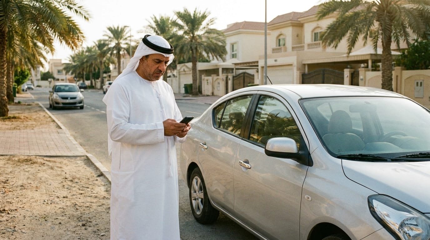 dubai police app check fines black points on smartphone in Dubai
