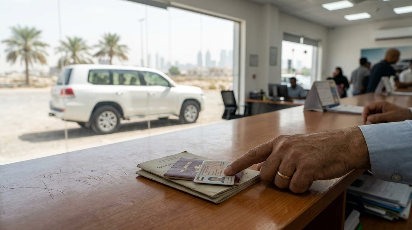 international driving permit uae tourists residents document check at UAE car rental counter