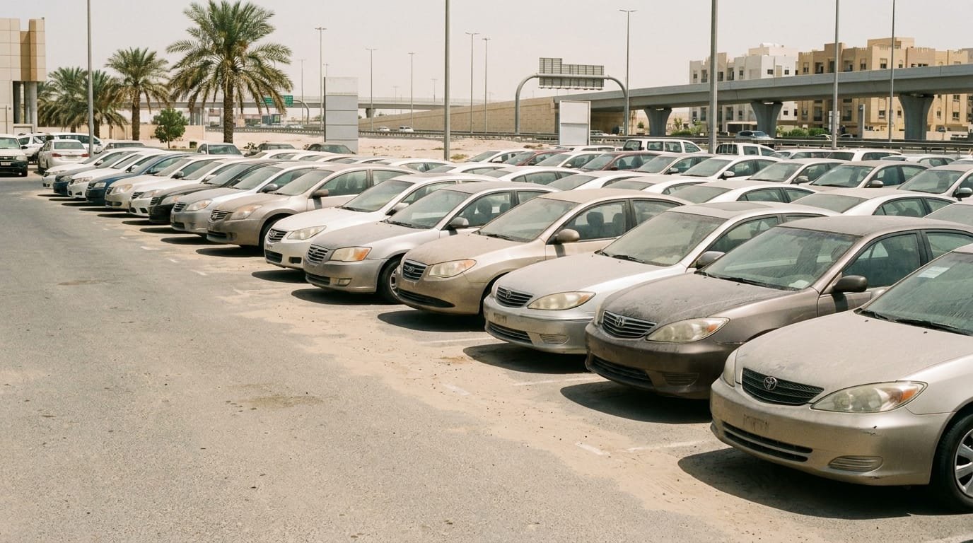 Doha Qatar used car dealership lot