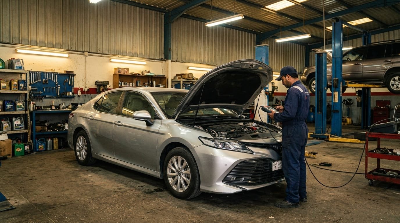 Toyota Camry repair cost UAE inspection at Dubai workshop