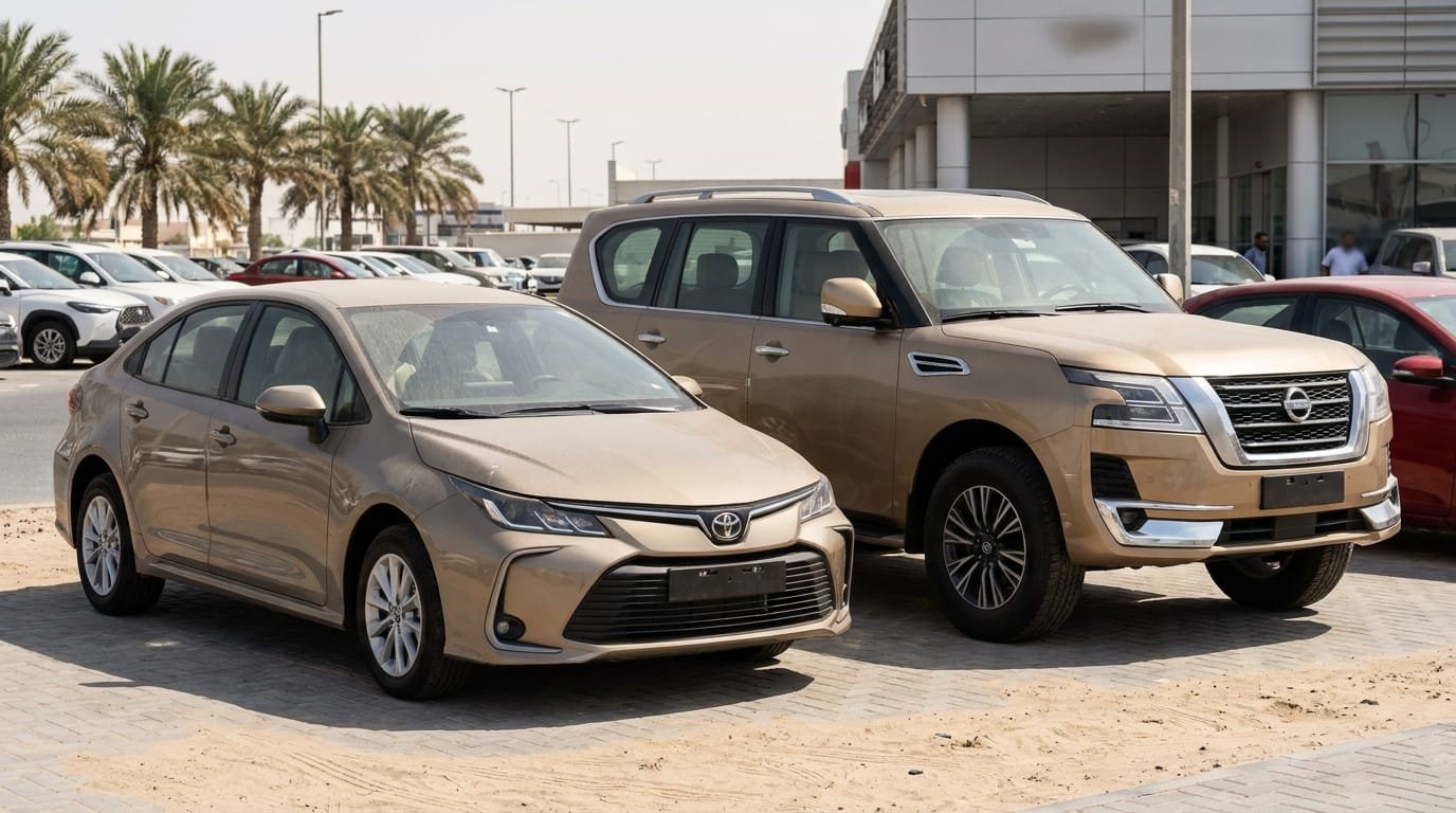 fuel efficient sedan versus large SUV UAE used car comparison