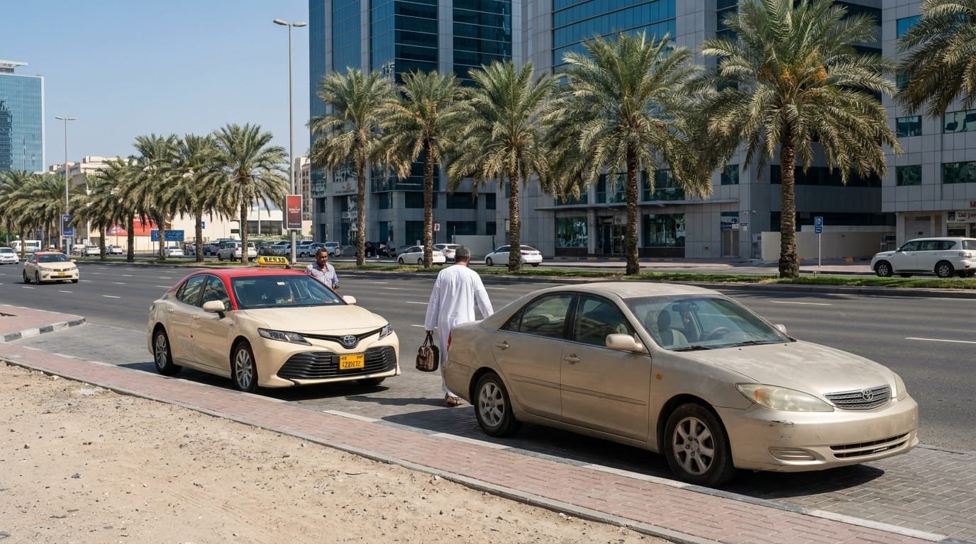 Suspended driver arranging alternative transport in Dubai