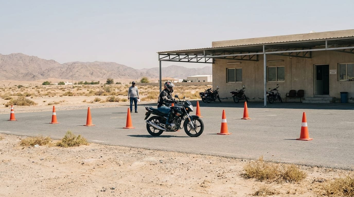 UAE motorcycle licence requirements — RTA practical test
