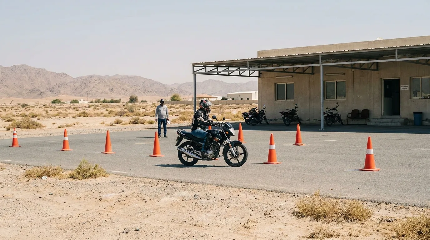 UAE motorcycle licence requirements — RTA practical test