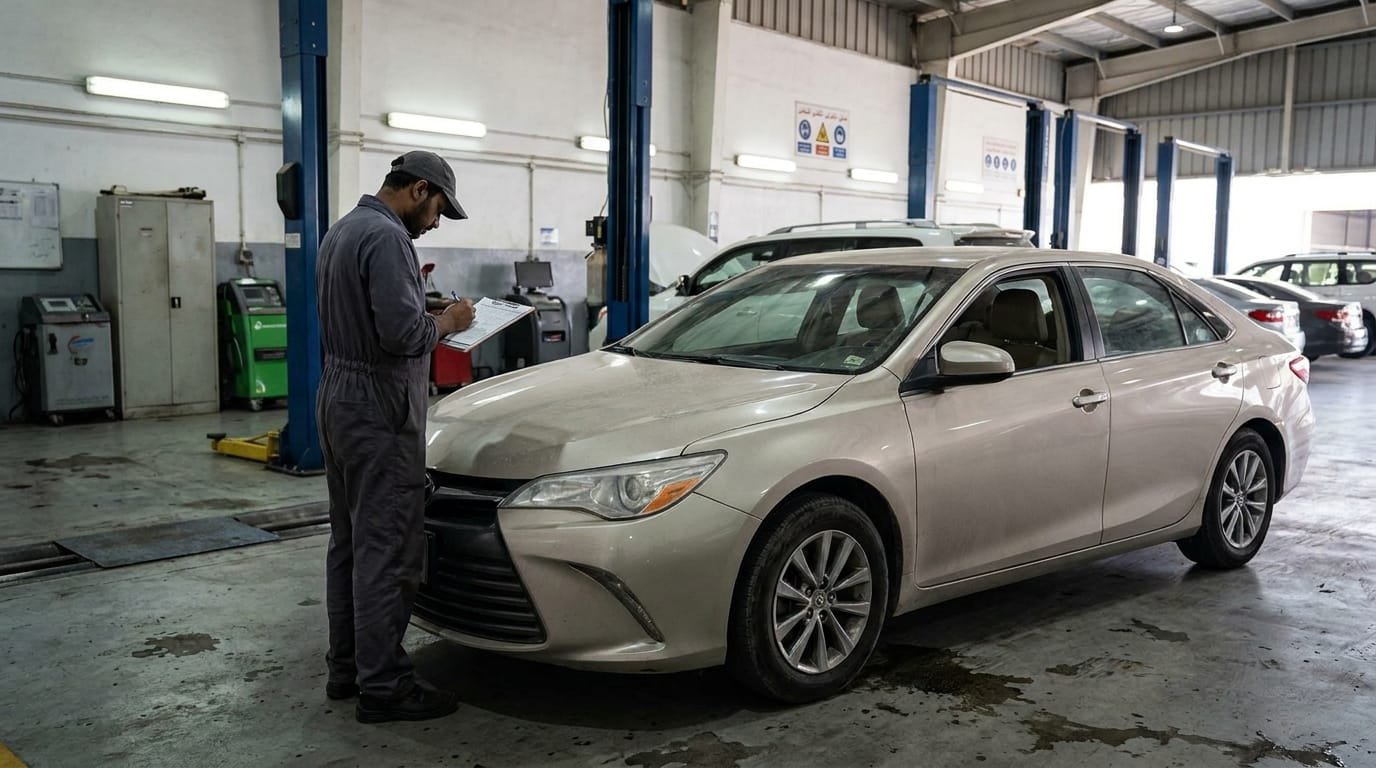 Used car inspection centre in the UAE checking vehicle history