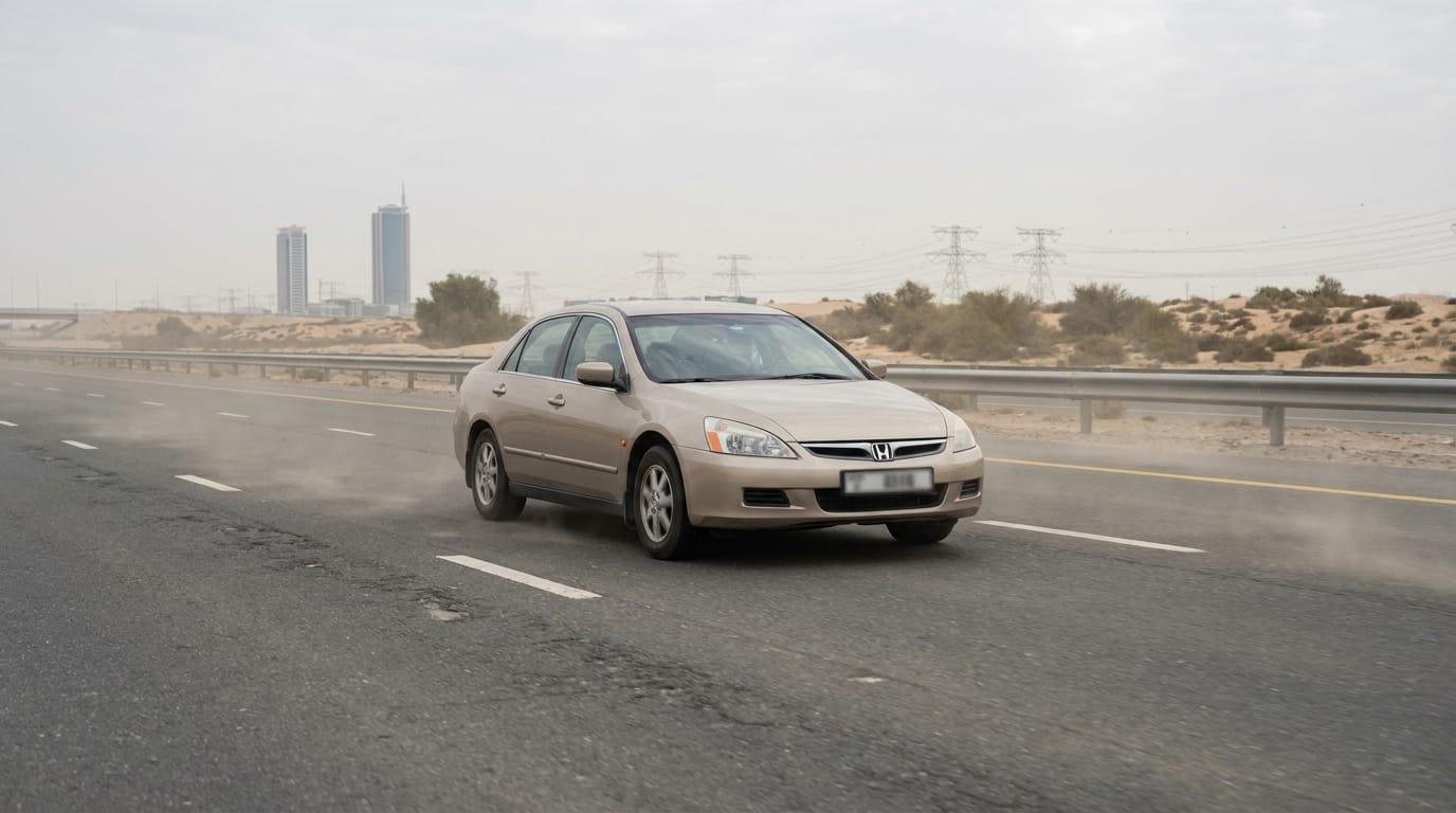 Used Honda Accord parked on a UAE road